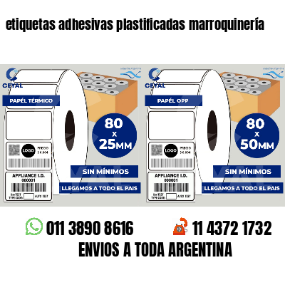 etiquetas adhesivas plastificadas marroquinería
