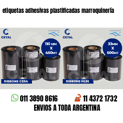 etiquetas adhesivas plastificadas marroquinería