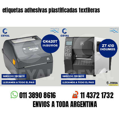 etiquetas adhesivas plastificadas textileras