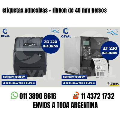 etiquetas adhesivas ribbon de 40 mm bolsos
