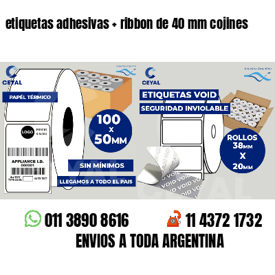 etiquetas adhesivas ribbon de 40 mm cojines