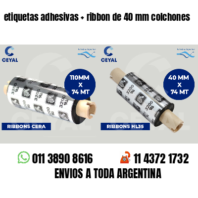 etiquetas adhesivas ribbon de 40 mm colchones