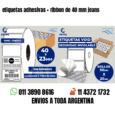 etiquetas adhesivas   ribbon de 40 mm jeans