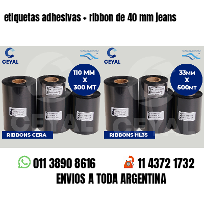 etiquetas adhesivas   ribbon de 40 mm jeans