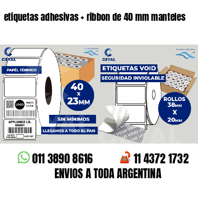 etiquetas adhesivas   ribbon de 40 mm manteles