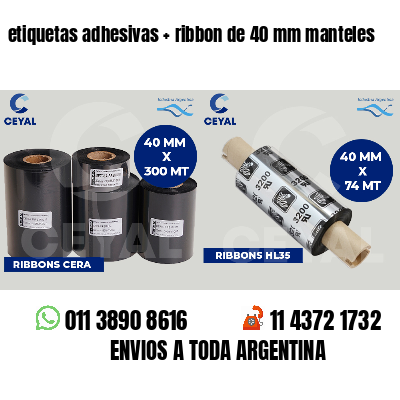 etiquetas adhesivas ribbon de 40 mm manteles