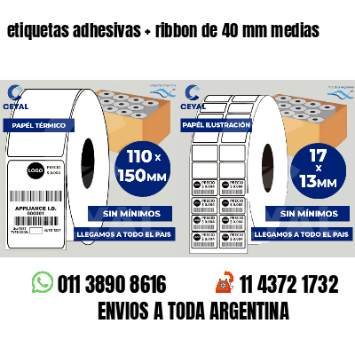 etiquetas adhesivas ribbon de 40 mm medias