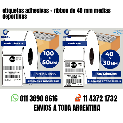 etiquetas adhesivas ribbon de 40 mm medias deportivas