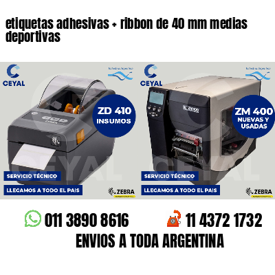 etiquetas adhesivas ribbon de 40 mm medias deportivas