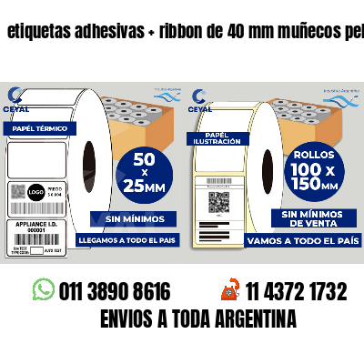 etiquetas adhesivas ribbon de 40 mm muñecos peluche