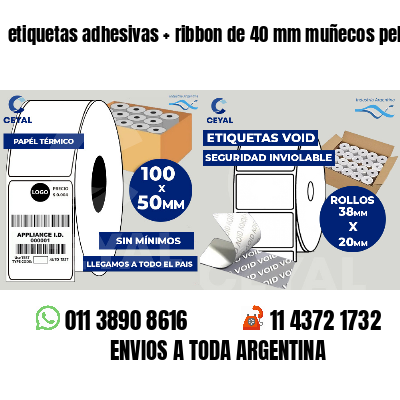 etiquetas adhesivas ribbon de 40 mm muñecos peluche