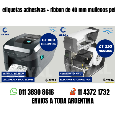 etiquetas adhesivas ribbon de 40 mm muñecos peluche