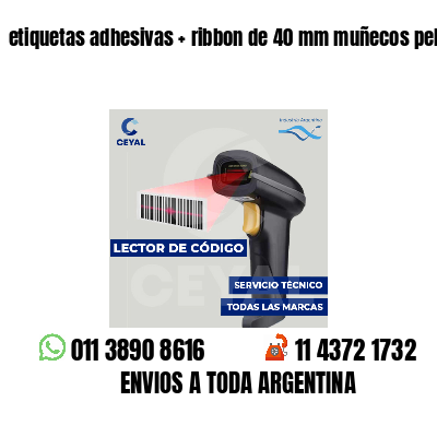 etiquetas adhesivas ribbon de 40 mm muñecos peluche