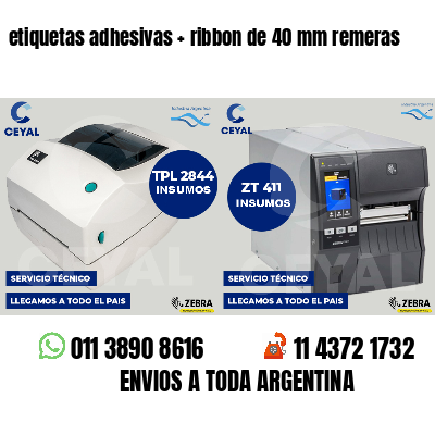 etiquetas adhesivas ribbon de 40 mm remeras