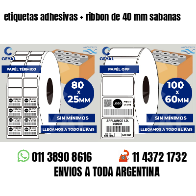 etiquetas adhesivas ribbon de 40 mm sabanas