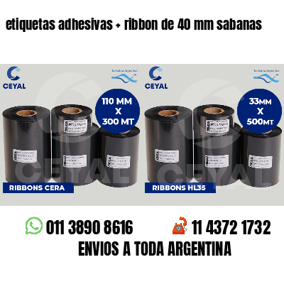 etiquetas adhesivas   ribbon de 40 mm sabanas