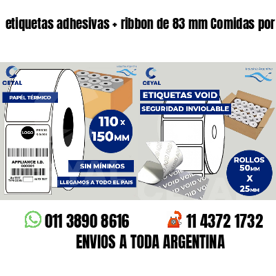 etiquetas adhesivas   ribbon de 83 mm Comidas por peso