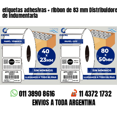 etiquetas adhesivas ribbon de 83 mm Distribuidores de indumentaria