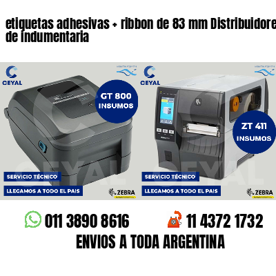 etiquetas adhesivas ribbon de 83 mm Distribuidores de indumentaria