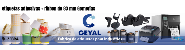 etiquetas adhesivas   ribbon de 83 mm Gomerías