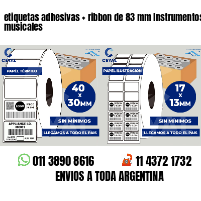 etiquetas adhesivas ribbon de 83 mm Instrumentos musicales