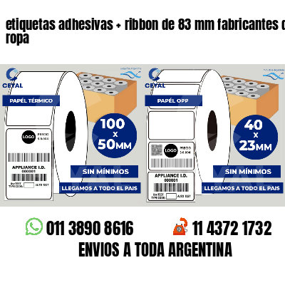 etiquetas adhesivas ribbon de 83 mm fabricantes de ropa