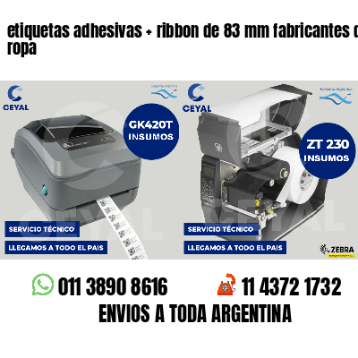 etiquetas adhesivas ribbon de 83 mm fabricantes de ropa