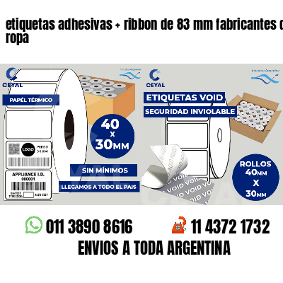 etiquetas adhesivas ribbon de 83 mm fabricantes de ropa