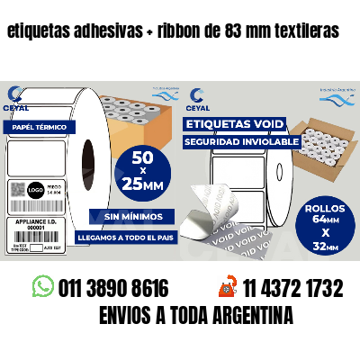 etiquetas adhesivas ribbon de 83 mm textileras