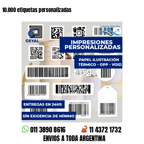 10.000 etiquetas personalizadas