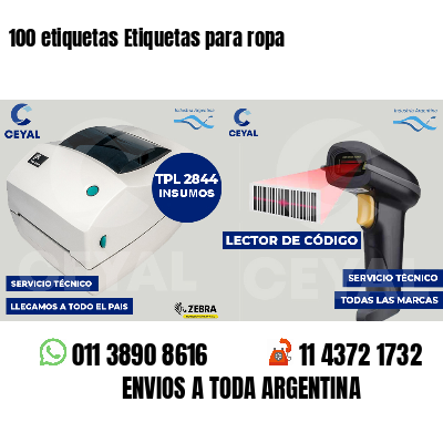 100 etiquetas Etiquetas para ropa