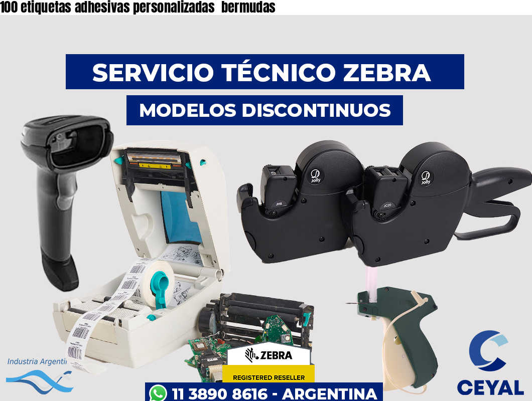 100 etiquetas adhesivas personalizadas  bermudas