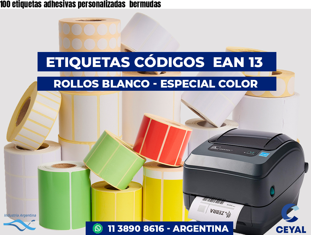 100 etiquetas adhesivas personalizadas  bermudas