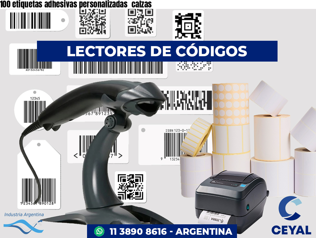 100 etiquetas adhesivas personalizadas calzas