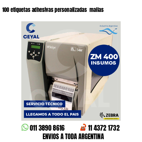 100 etiquetas adhesivas personalizadas  mallas