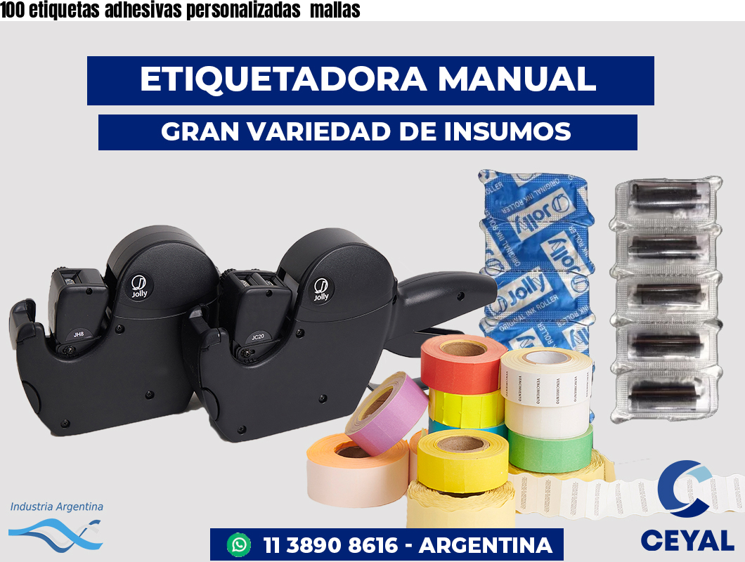 100 etiquetas adhesivas personalizadas  mallas
