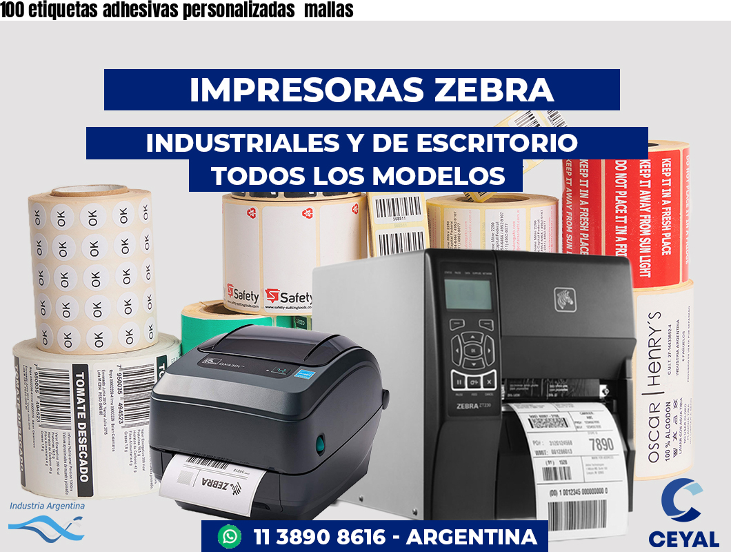 100 etiquetas adhesivas personalizadas  mallas