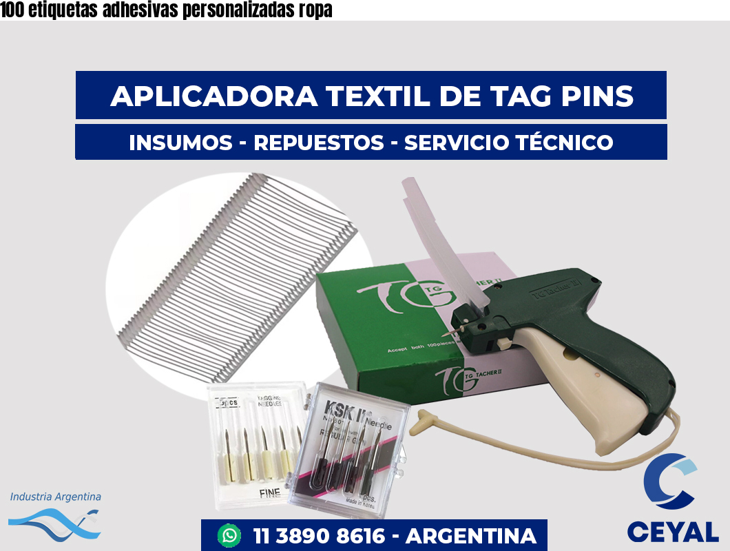 100 etiquetas adhesivas personalizadas ropa
