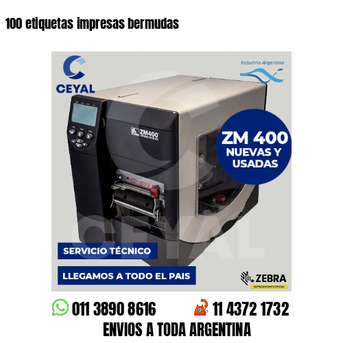 100 etiquetas impresas bermudas