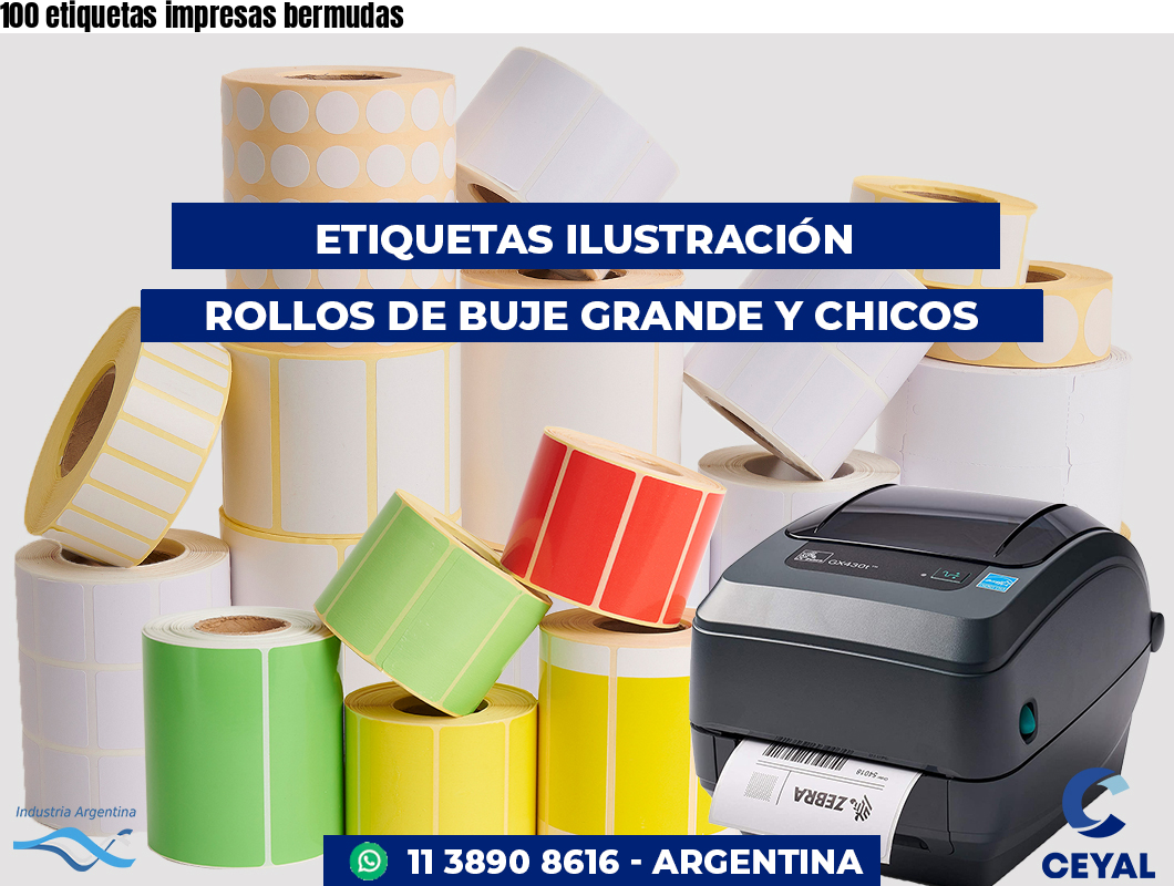 100 etiquetas impresas bermudas