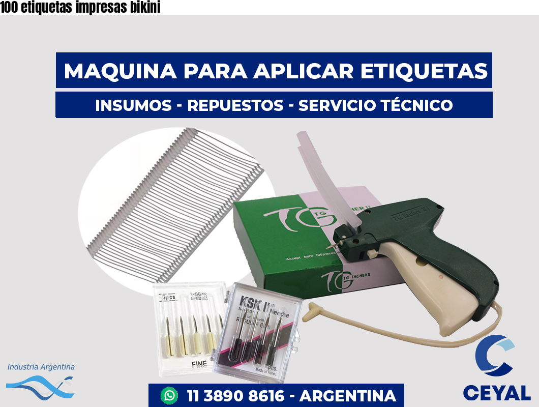 100 etiquetas impresas bikini