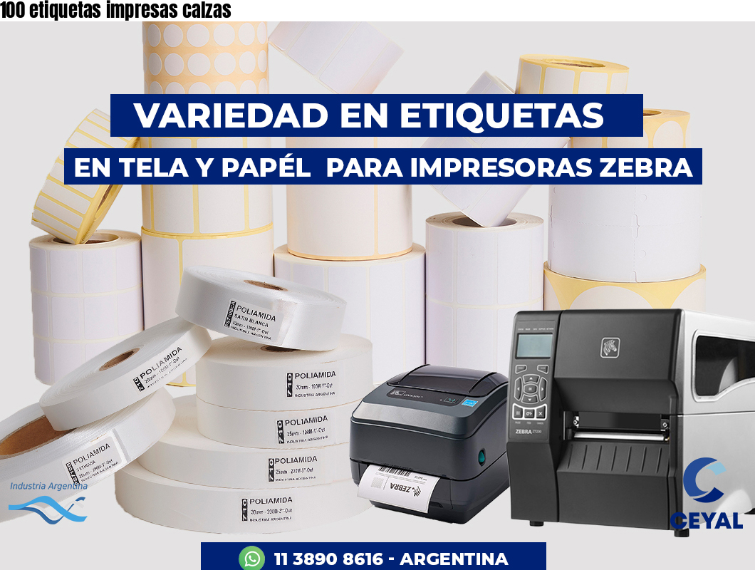 100 etiquetas impresas calzas