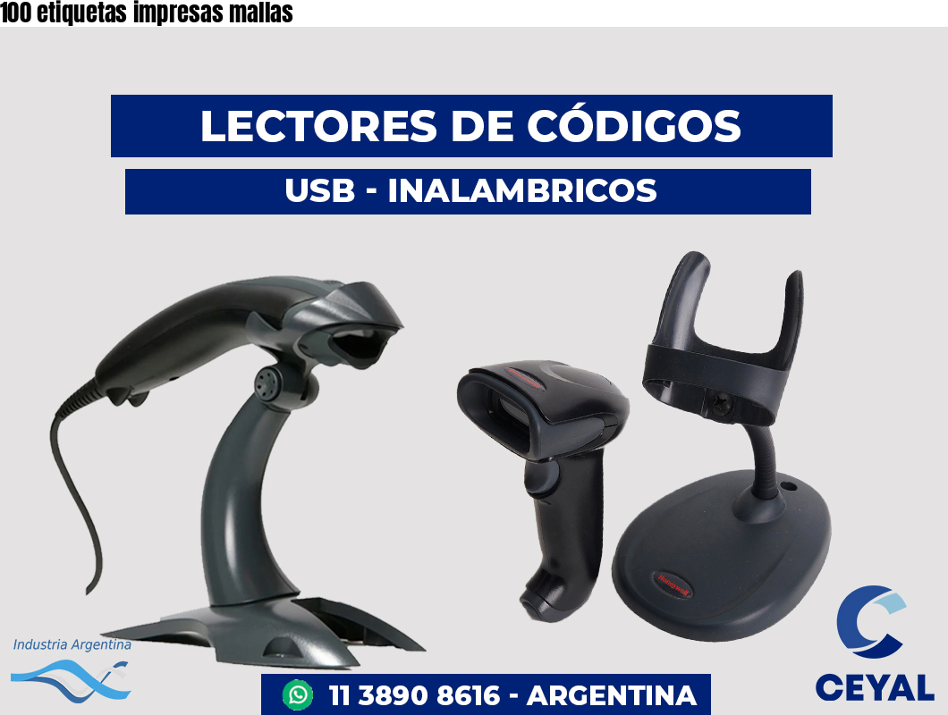 100 etiquetas impresas mallas