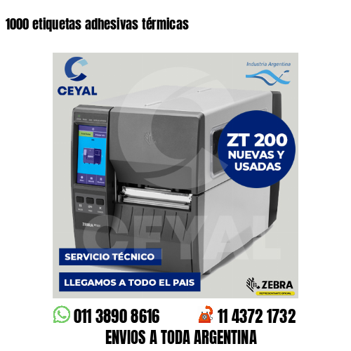 1000 etiquetas adhesivas térmicas