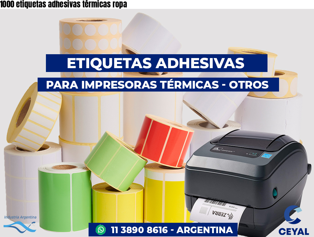1000 etiquetas adhesivas térmicas ropa