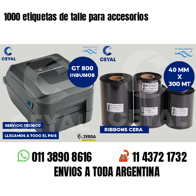 1000 etiquetas de talle para accesorios