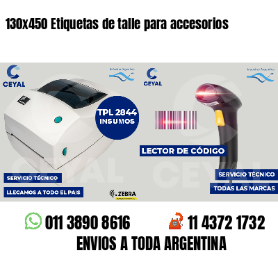 130x450 Etiquetas de talle para accesorios