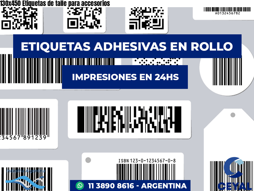 130×450 Etiquetas de talle para accesorios