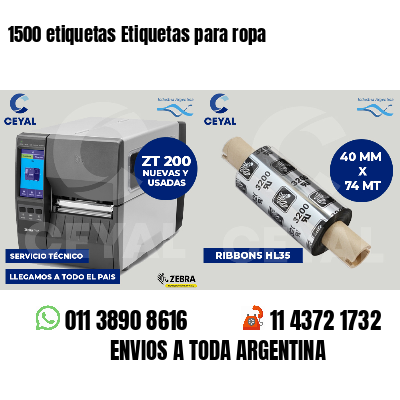 1500 etiquetas Etiquetas para ropa