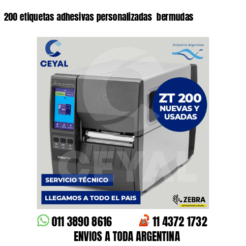 200 etiquetas adhesivas personalizadas bermudas